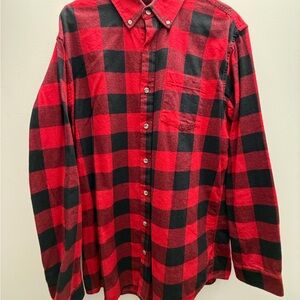 Eddie Bauer Red and Black Checkered Men's Shirt
